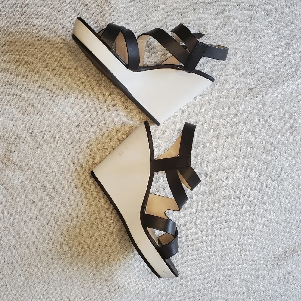 Strappy platform wedge sandals